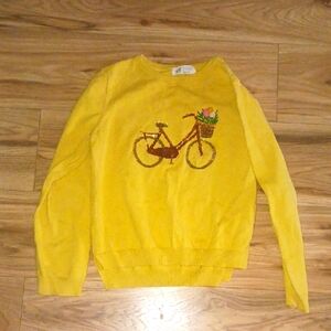 H&M Yellow Sweater with Bicycle Motif